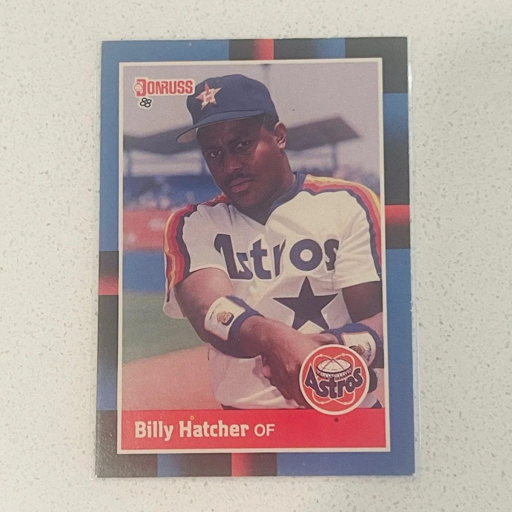 1988 Donruss Billy Hatcher 261 Houston Astros Baseball Card Outfielder Vintage